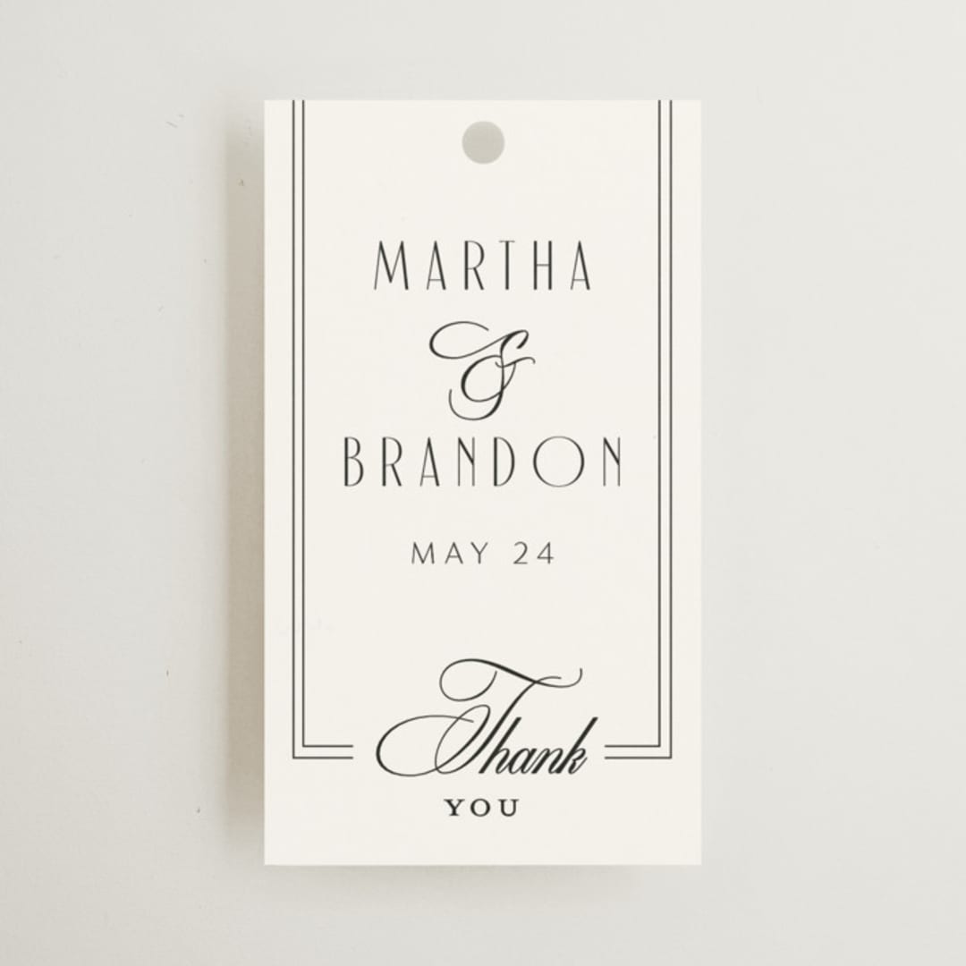 "Black Tie Elegance" - Wedding Favor Tags in Tuxedo by Nicoletta Savod - Front