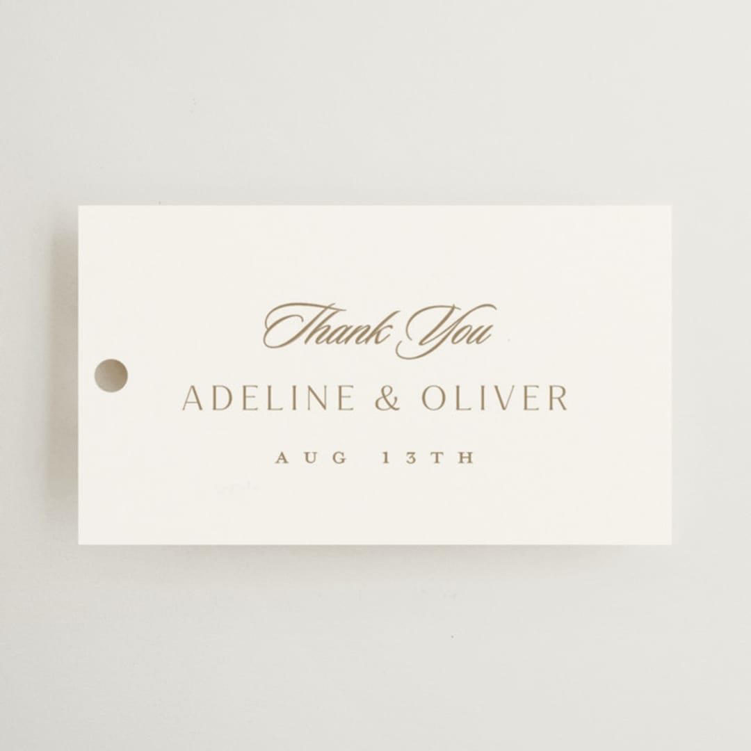 "Classic decorum" - Wedding Favor Tags in Golden by Stacey Meacham - Front