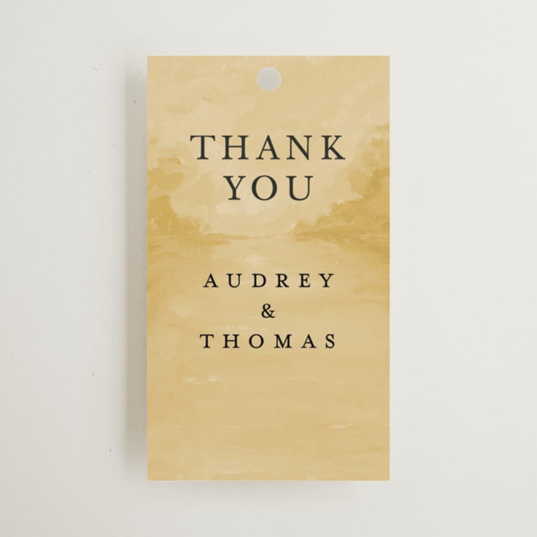 "Silhouette" - Wedding Favor Tags in Sunrise by Lindsay Megahed - Front