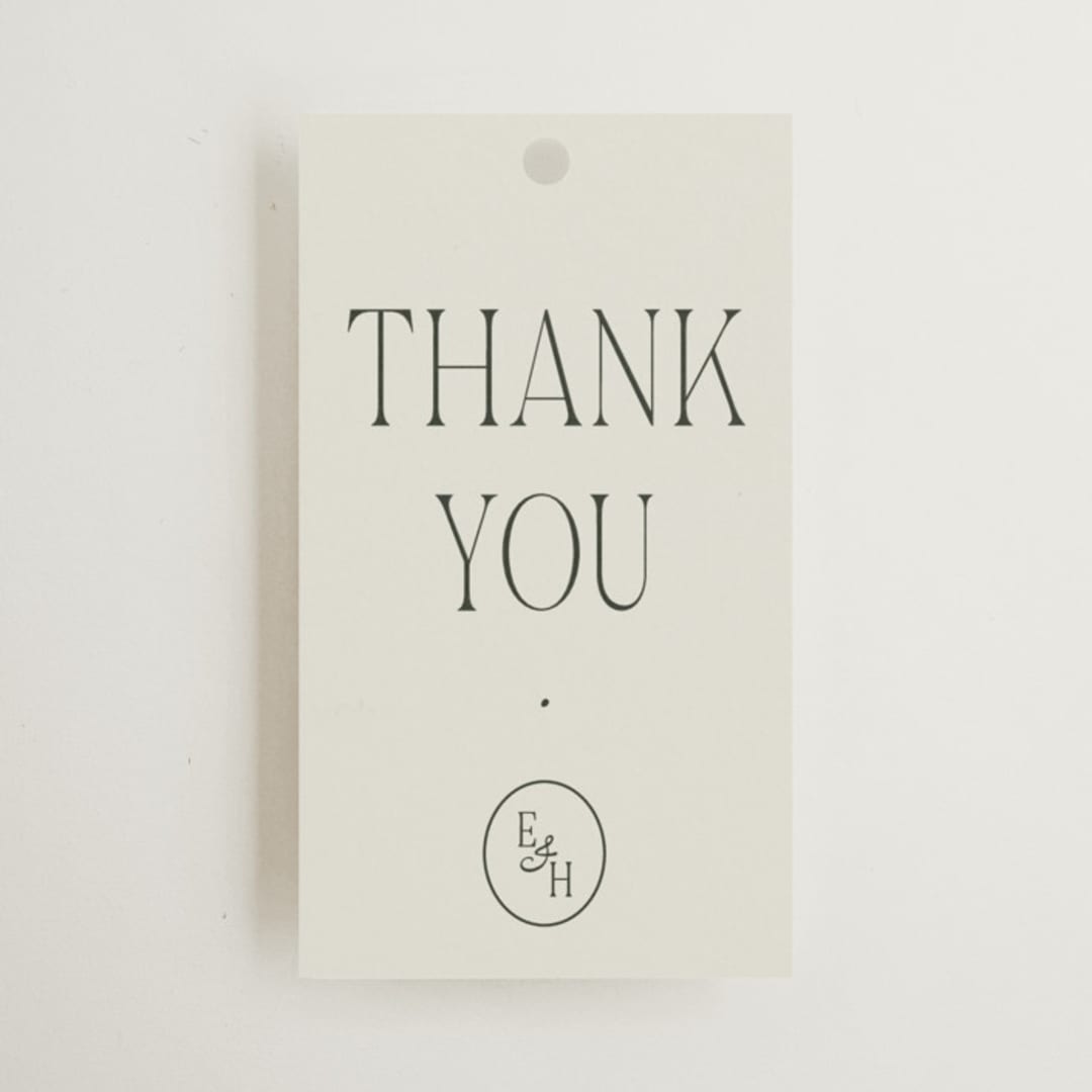 "Hayes" - Wedding Favor Tags in Forest by Blustery August - Front