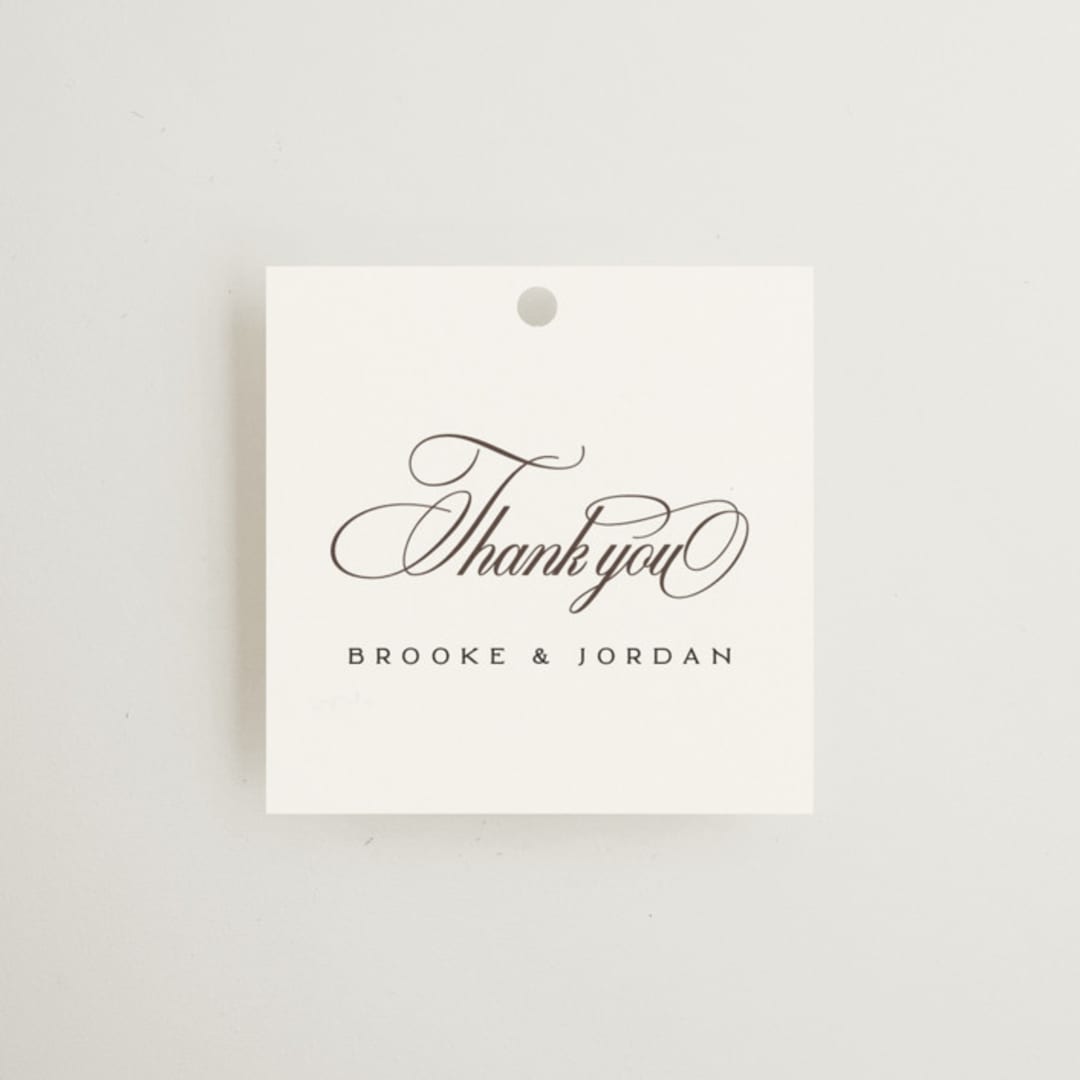 "Side by Side" - Wedding Favor Tags in Tuxedo by Orasie - Front