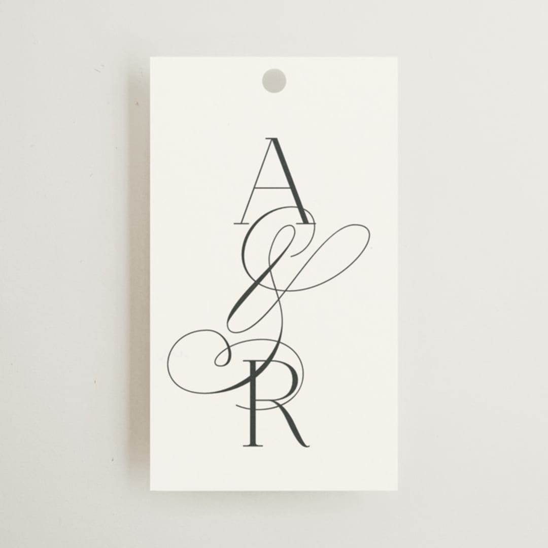 "Initialed" - Wedding Favor Tags in Chantilly by Jessica Williams - Front