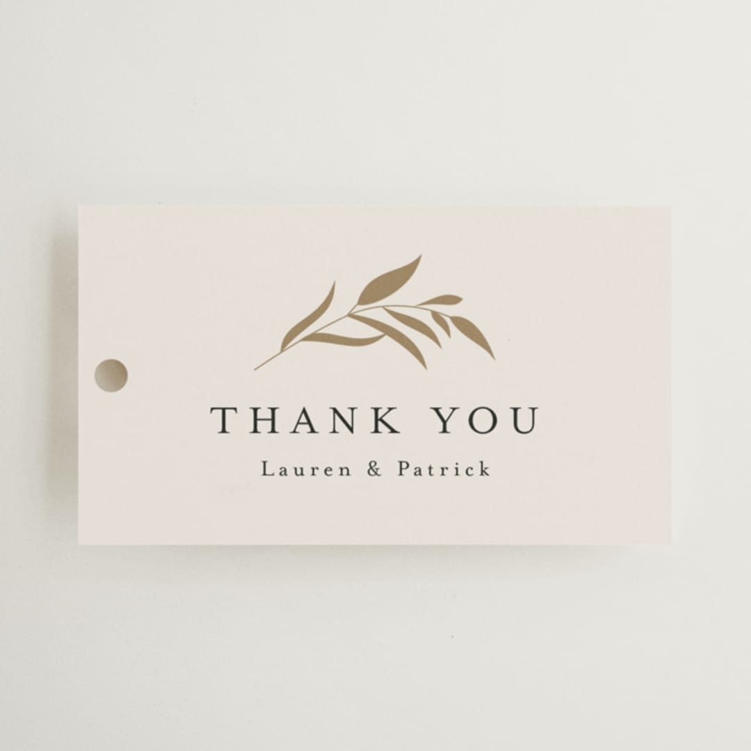 "Natural Monogram" - Wedding Favor Tags in Porcelain by Jennifer Postorino - Front