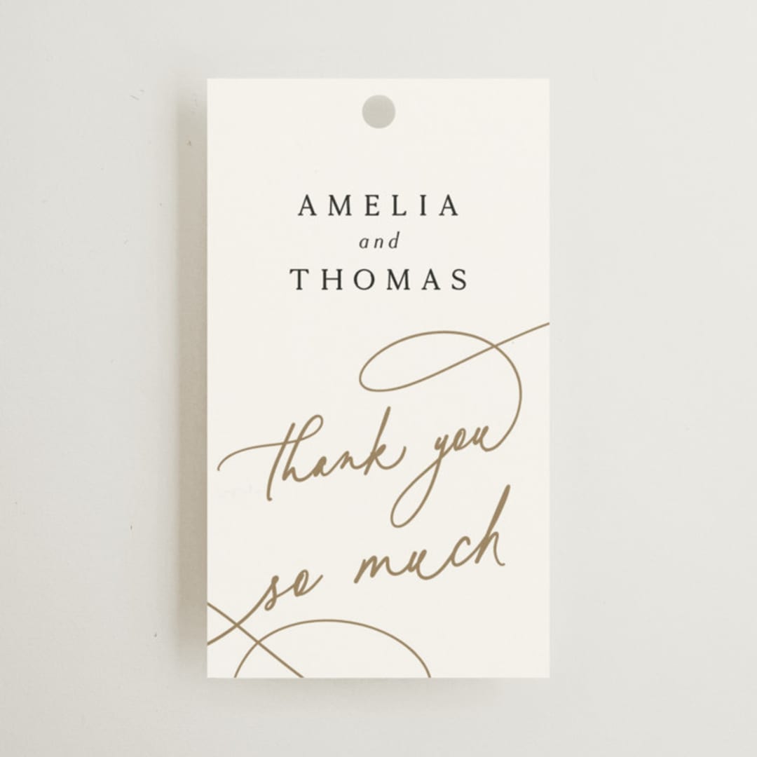 "The Wedding" - Wedding Favor Tags in Marshmallow by Kaydi Bishop - Front