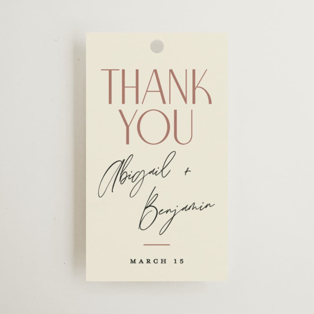 "Together" - Wedding Favor Tags in Cream Puff by Pixel and Hank - Front