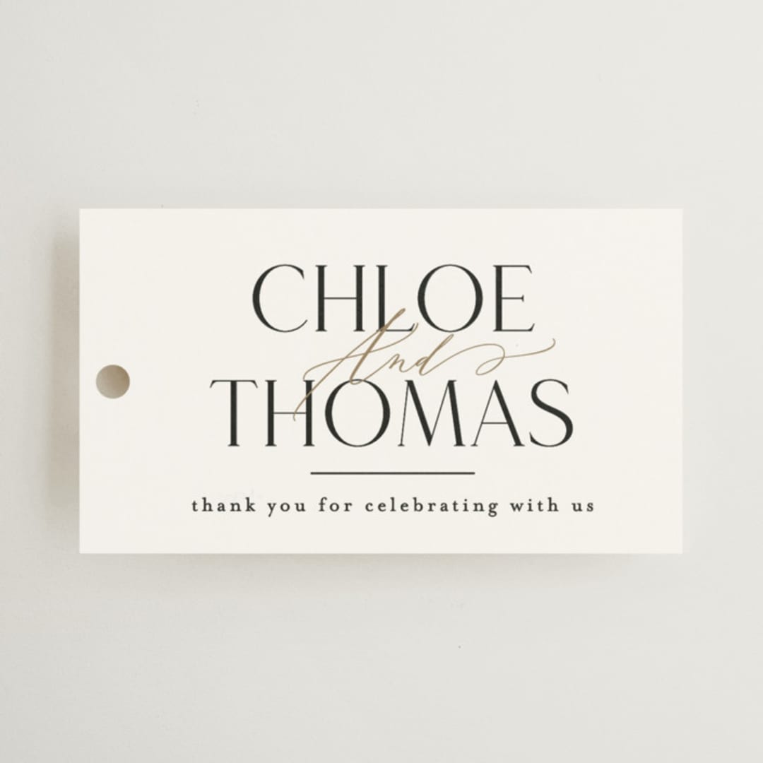 "Overlay" - Wedding Favor Tags in Silk by Kelly Schmidt - Front
