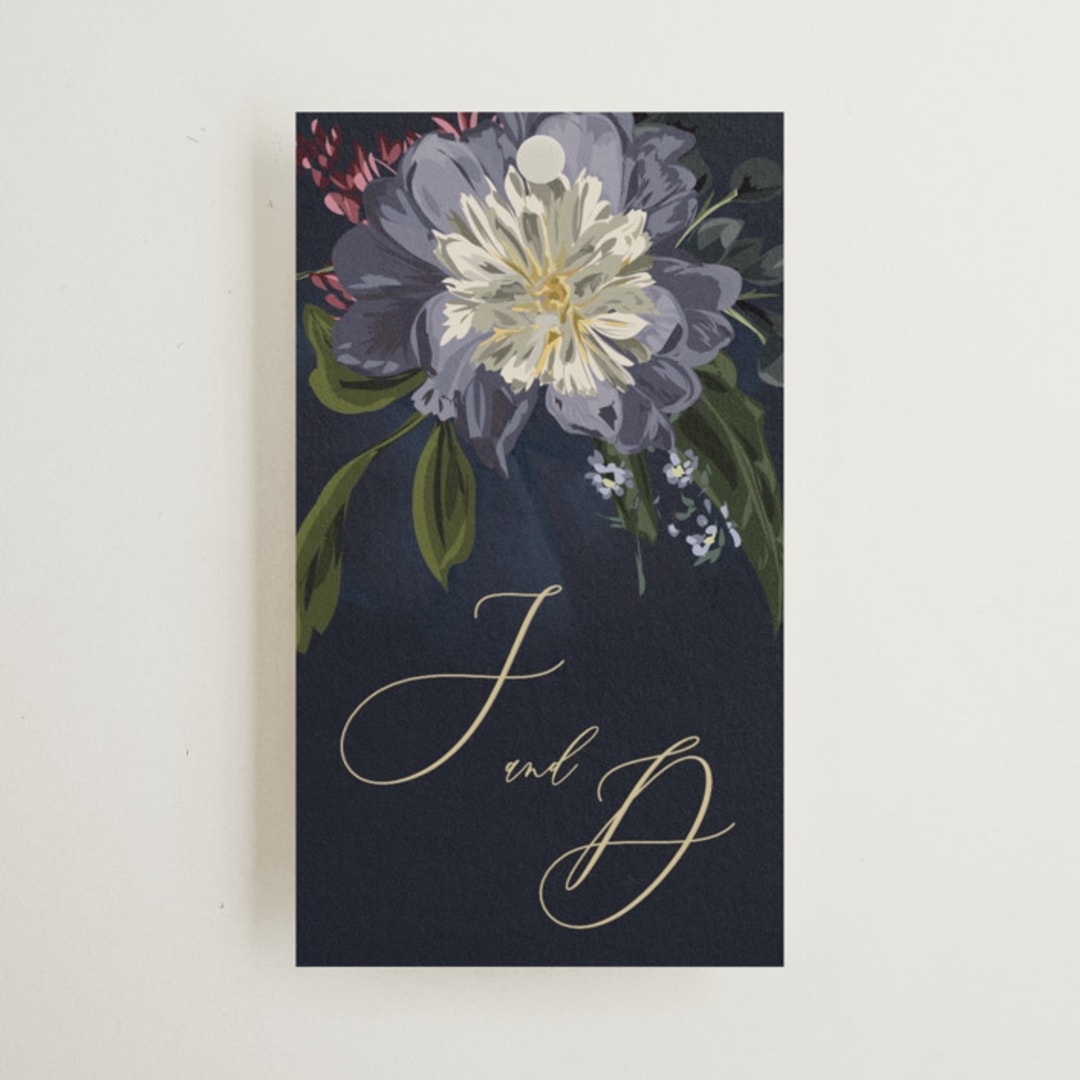 "After Midnight" - Wedding Favor Tags in Jewel by Susan Moyal - Front