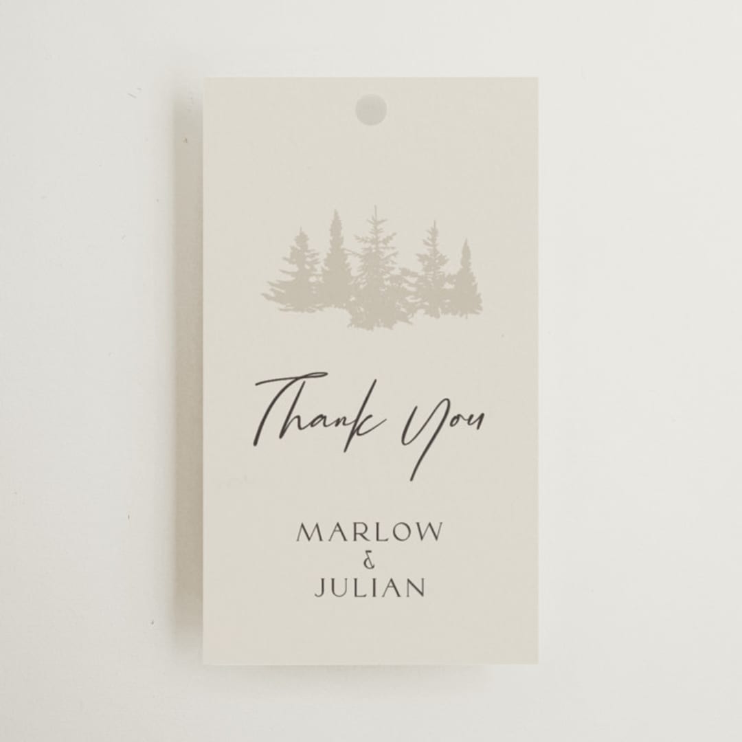 "Vista" - Wedding Favor Tags in Fallen Snow by Robin Ott - Front