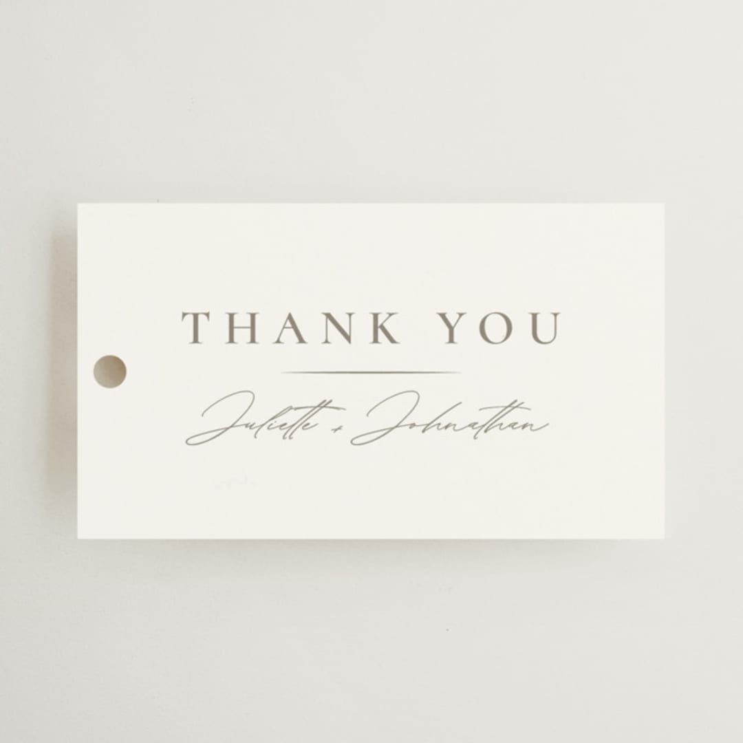 "Classic Line Frame" - Wedding Favor Tags in Silk by Wildfield Paper Co - Front