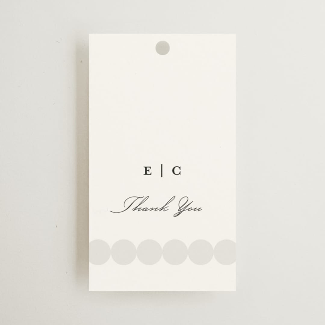 "Pearls" - Wedding Favor Tags in Silk by mo kelley - Front