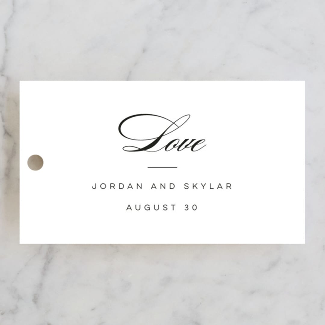 "Waltz" - Wedding Favor Tags in Tuxedo by Lori Wemple - Front