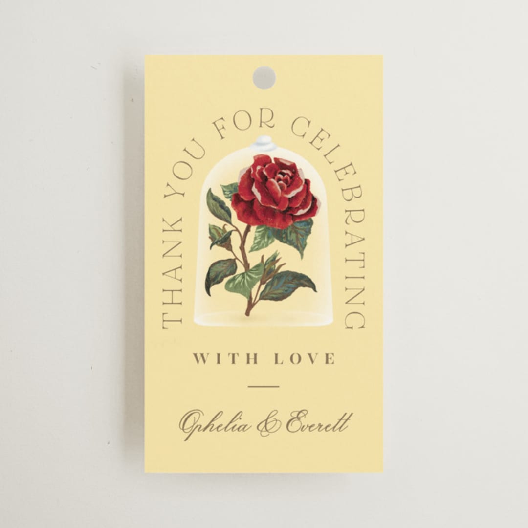 "Enchanted Rose from Disney's Beauty & The Beast" - Wedding Favor Tags in Mimosa by Leah Bisch - Front