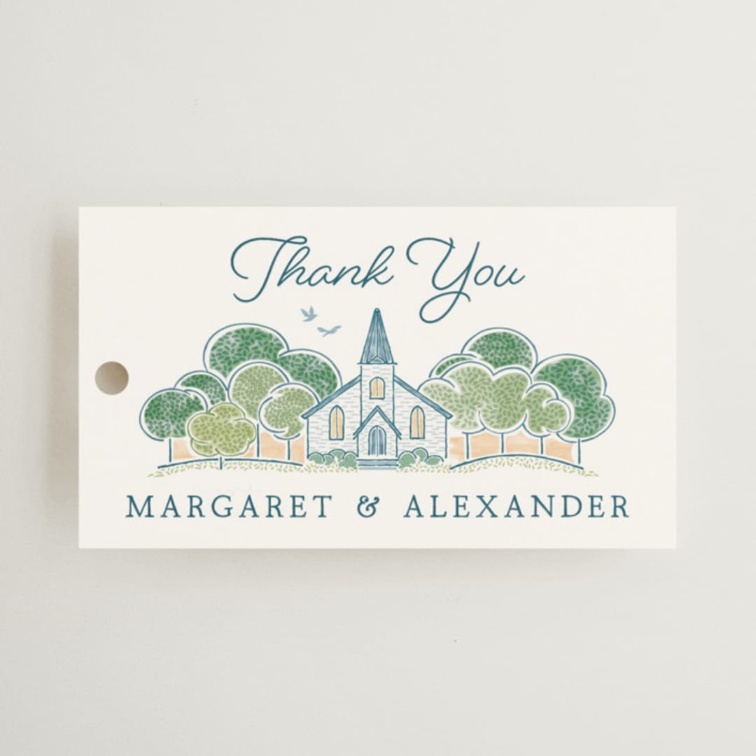 "Going to the Chapel" - Wedding Favor Tags in Meadow by Paper Sun Studio - Front