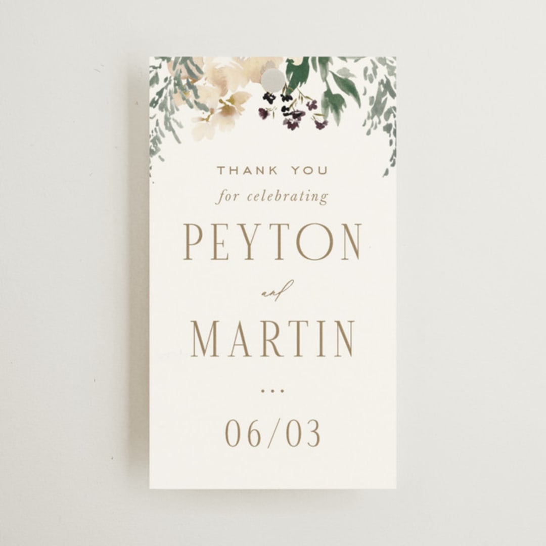 "Sprigs of Joy" - Wedding Favor Tags in Pearl by Leah Bisch - Front