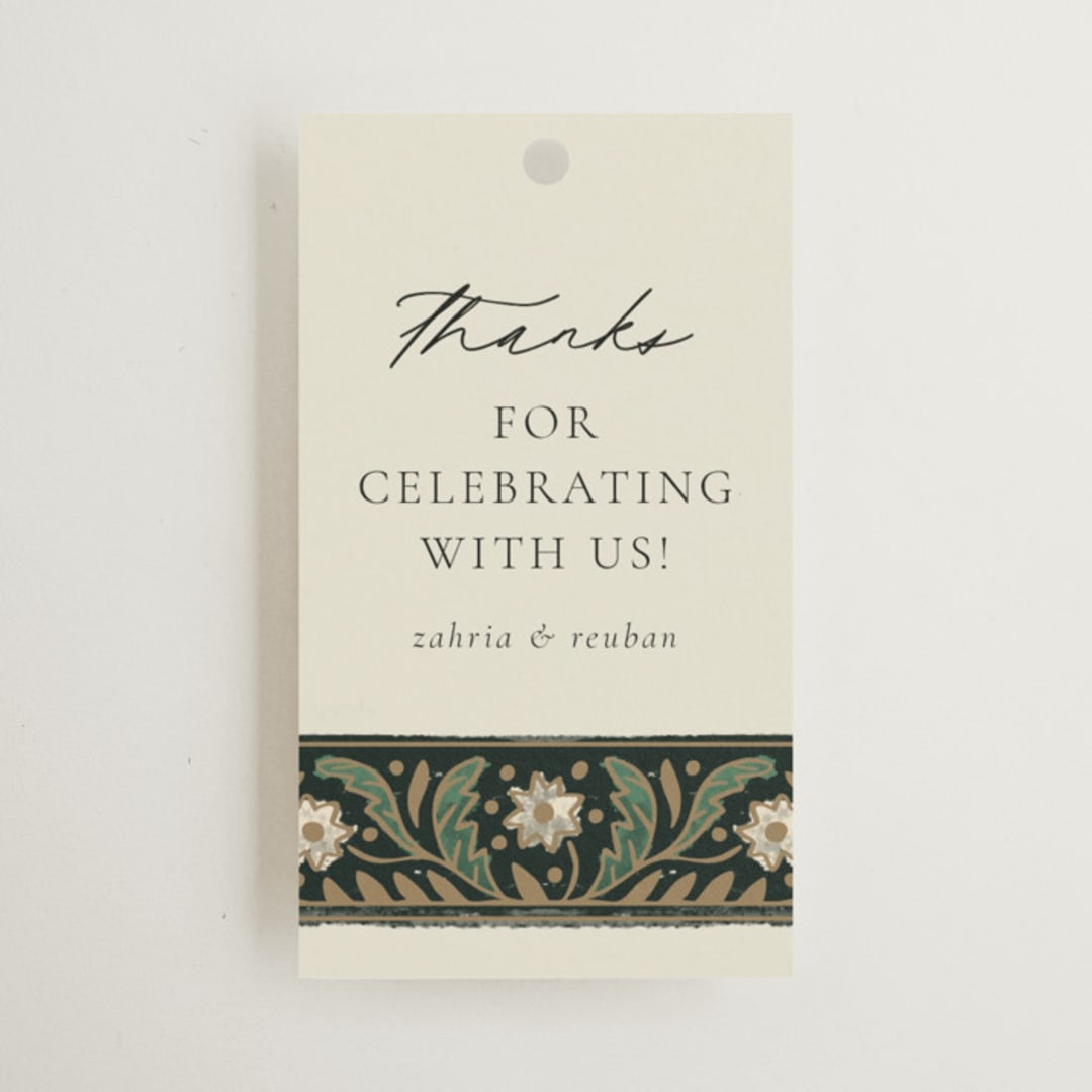 "Frame" - Wedding Favor Tags in Emerald by Jen Owens - Front