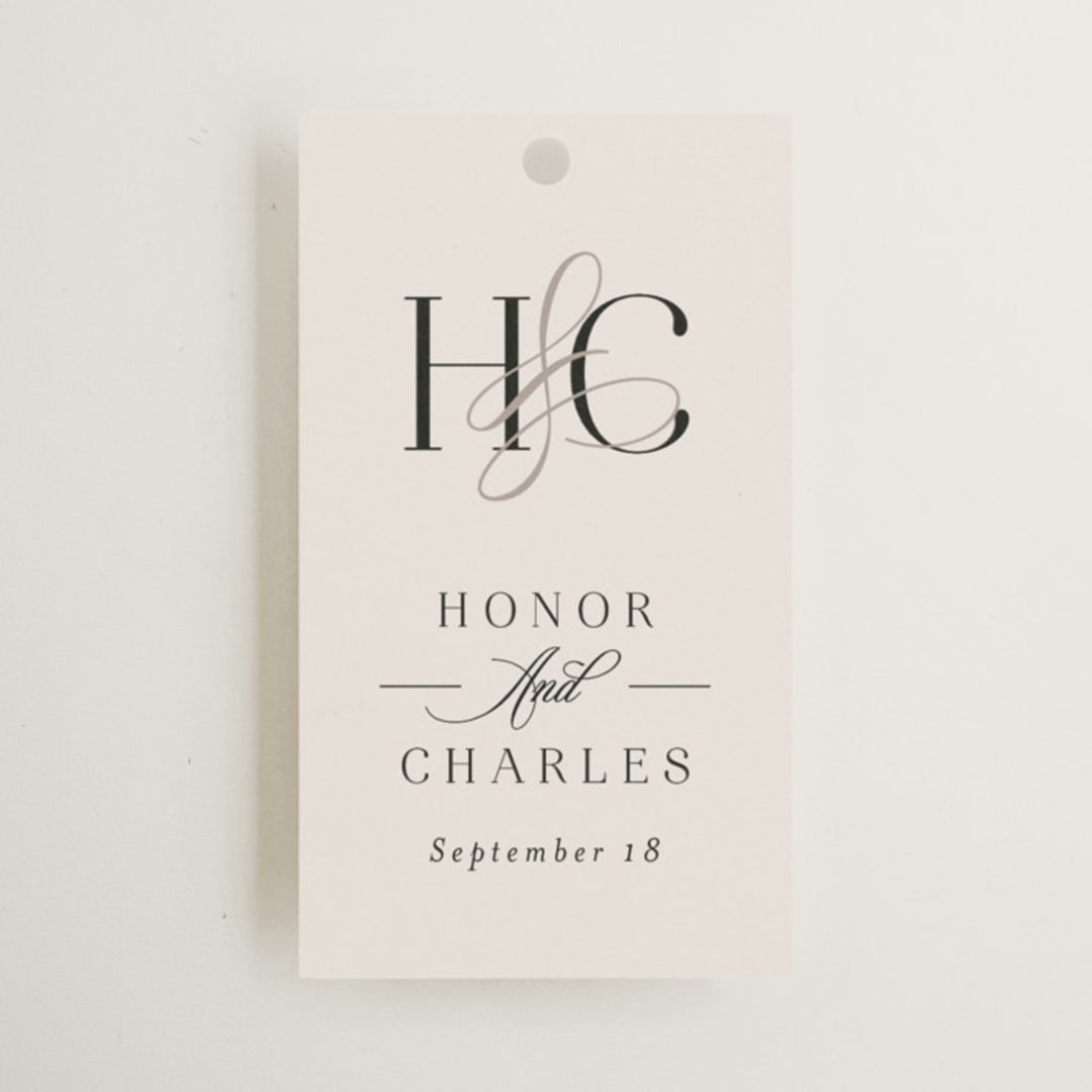 "HONOR" - Wedding Favor Tags in Ivory by Melanie Kosuge - Front