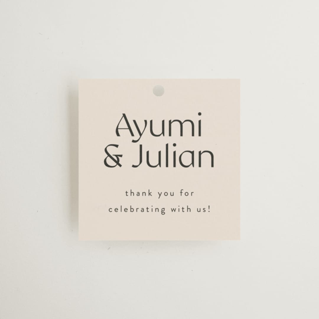"Ayumi" - Wedding Favor Tags in Ivory by Melanie Kosuge - Front
