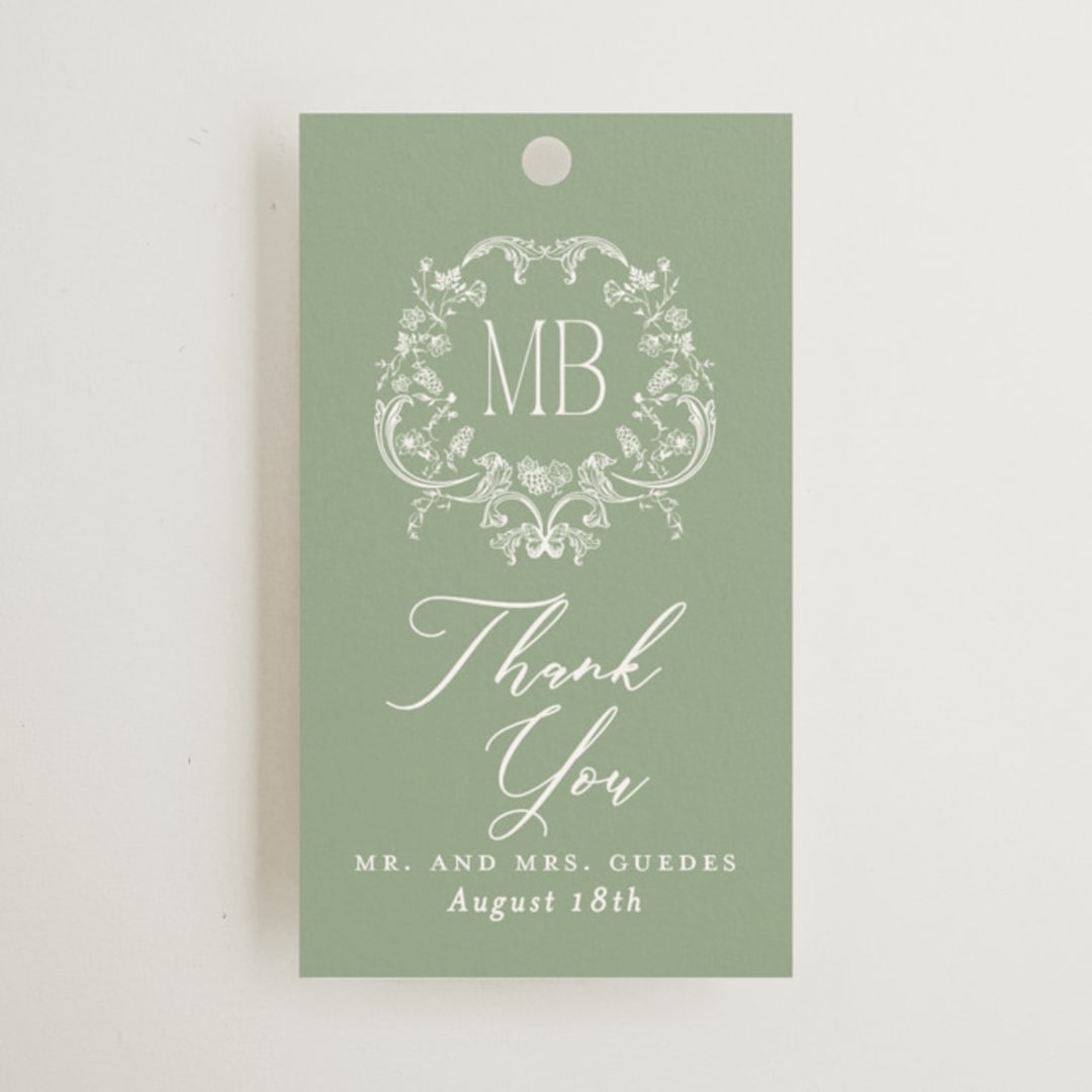 "Eternal Grace" - Wedding Favor Tags in Leaf by Sherley Ferreira - Front