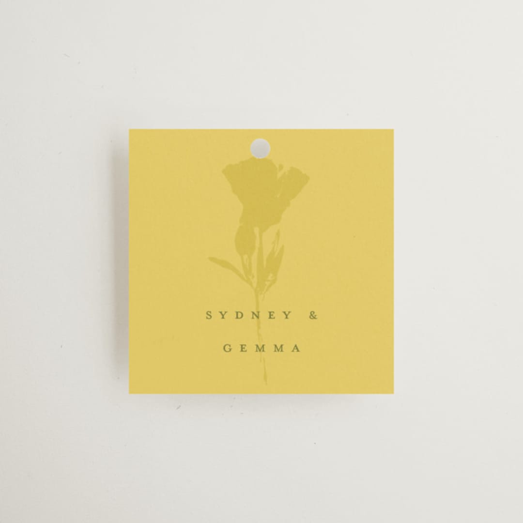 "Bloom" - Wedding Favor Tags in Island Citrus by Morgan Kendall - Front