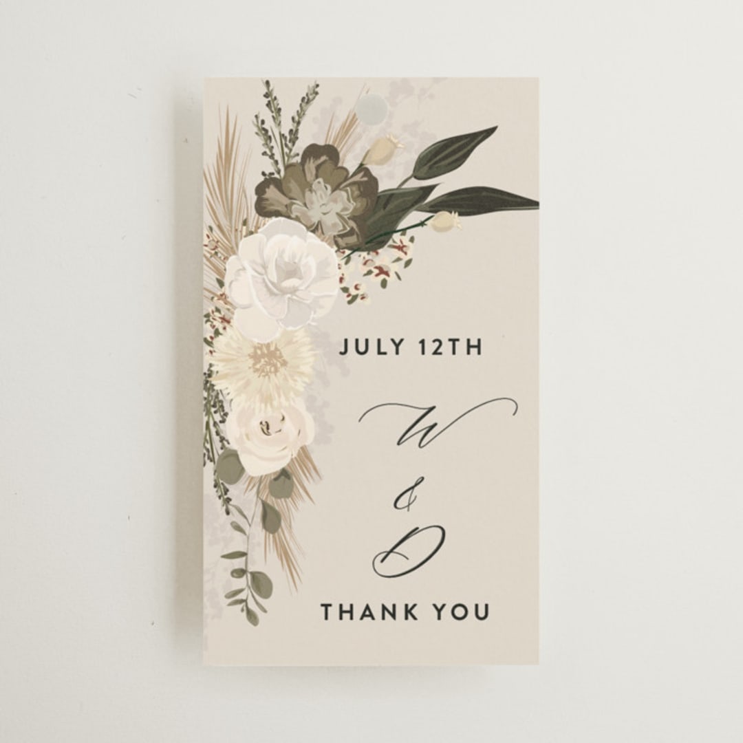 "Botanical Edge" - Wedding Favor Tags in Latte by Susan Moyal - Front