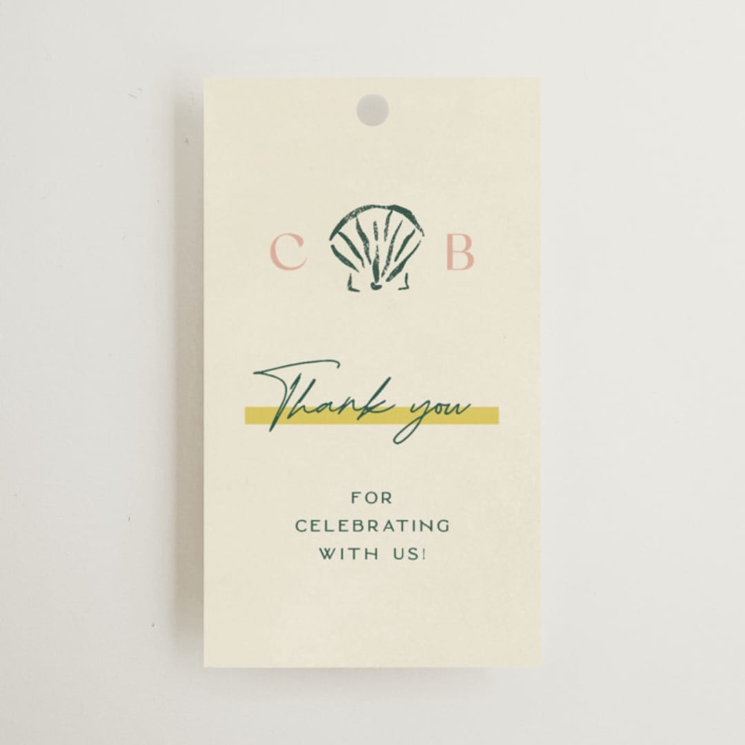 "Coastal Drift" - Wedding Favor Tags in Island Citrus by Pixel and Hank - Front