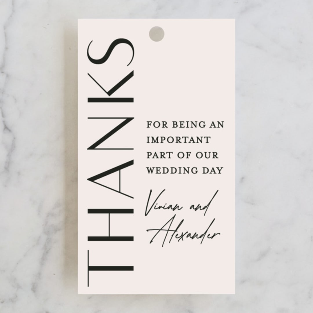 "Ascent" - Wedding Favor Tags in Ecru by Erica Krystek - Front
