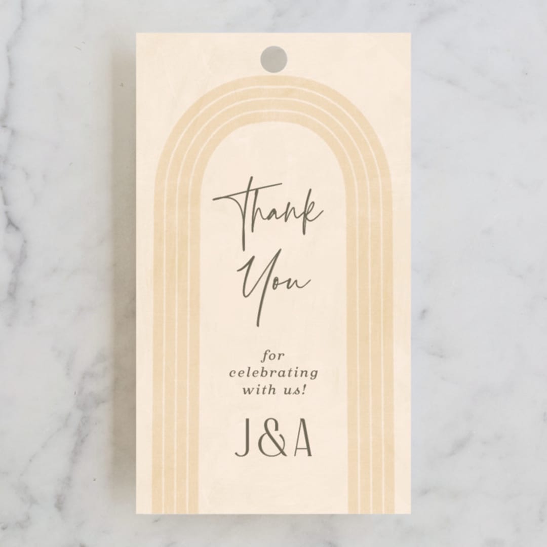 "Chuppah Arch" - Wedding Favor Tags in Desert Sun by Laura Bolter - Front