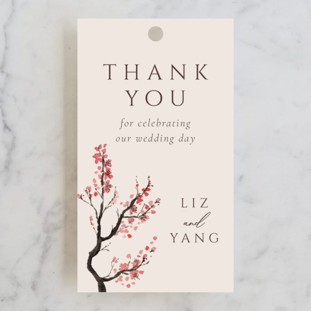 "Blossoms of Love" - Wedding Favor Tags in Champagne by frau brandt - Front