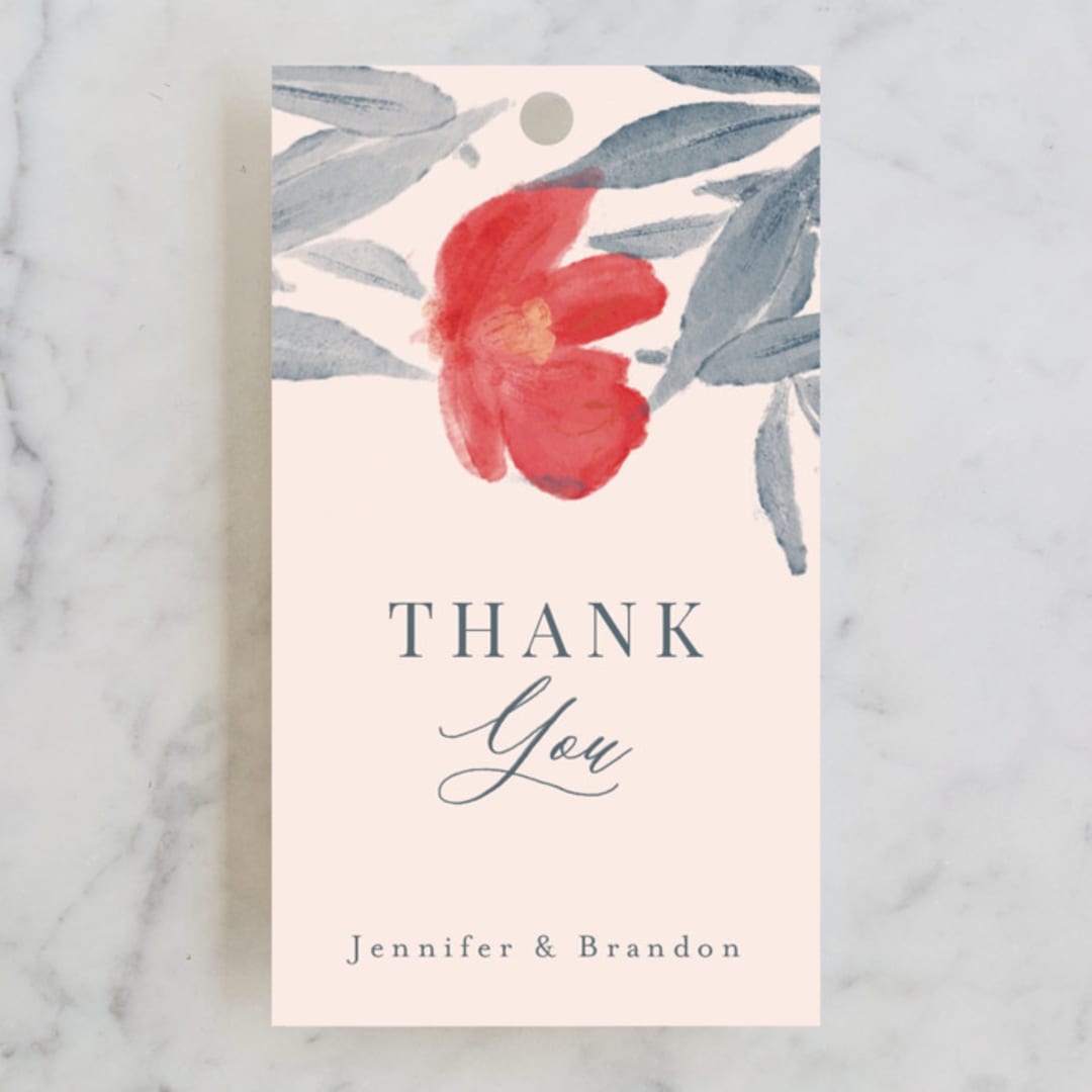 "Orient Garden" - Wedding Favor Tags in Saffron by Vera Lim - Front