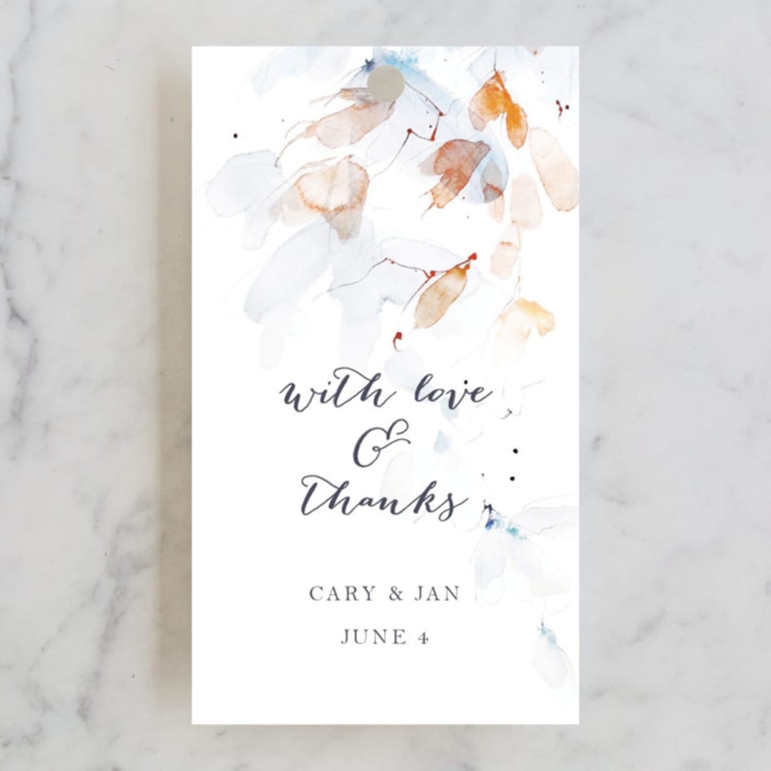 "Petale" - Wedding Favor Tags in Blush by Kelly Ventura - Front