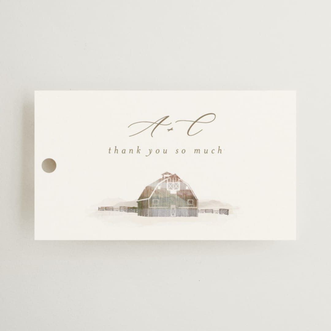 "Rustic Barn" - Wedding Favor Tags in Fawn by AK Graphics - Front