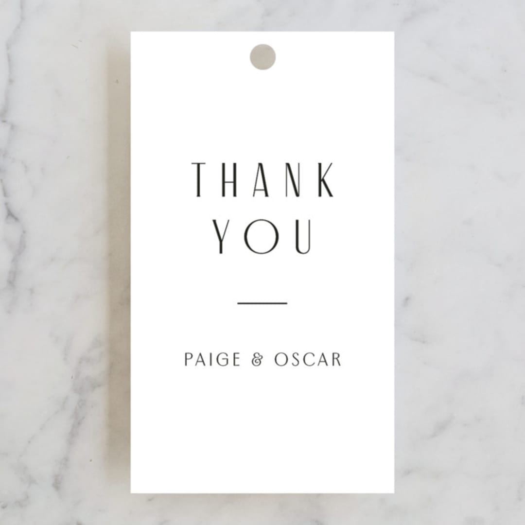 "Arcadia" - Wedding Favor Tags in Onyx by Jennifer Wick - Front