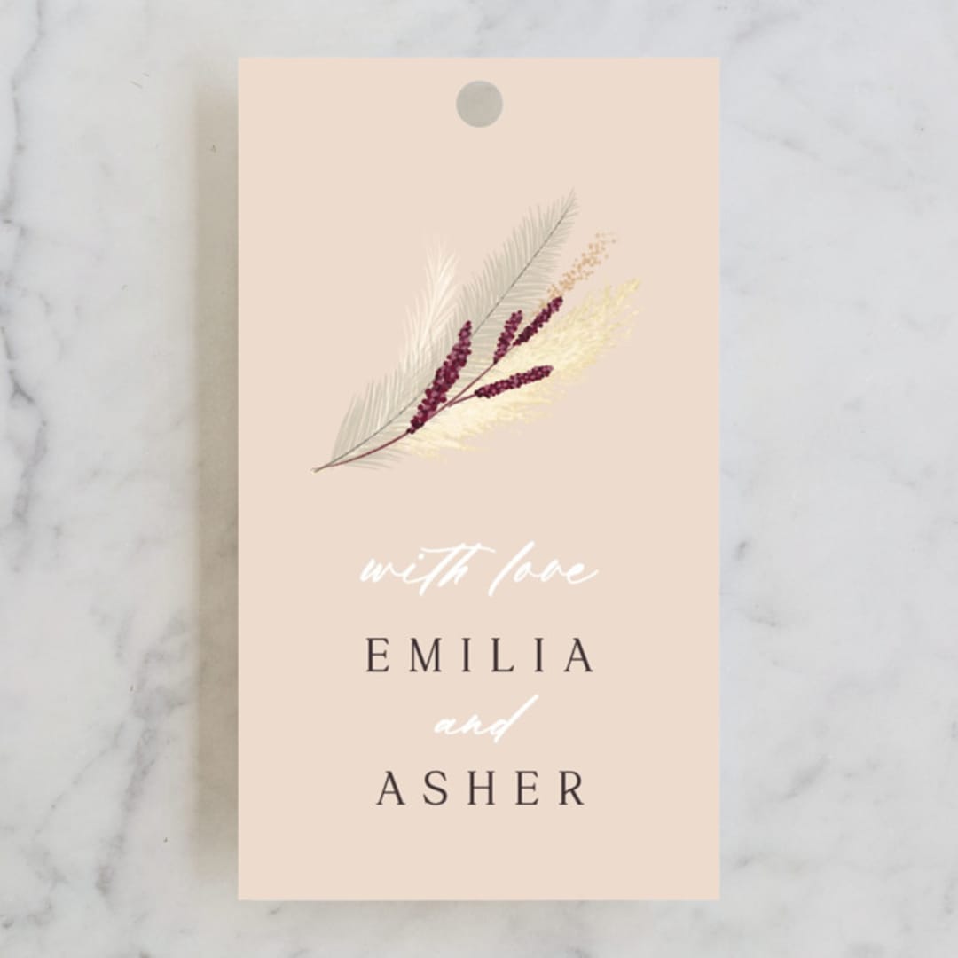 "Bohemian Pampas" - Wedding Favor Tags in Sand by Kaydi Bishop - Front