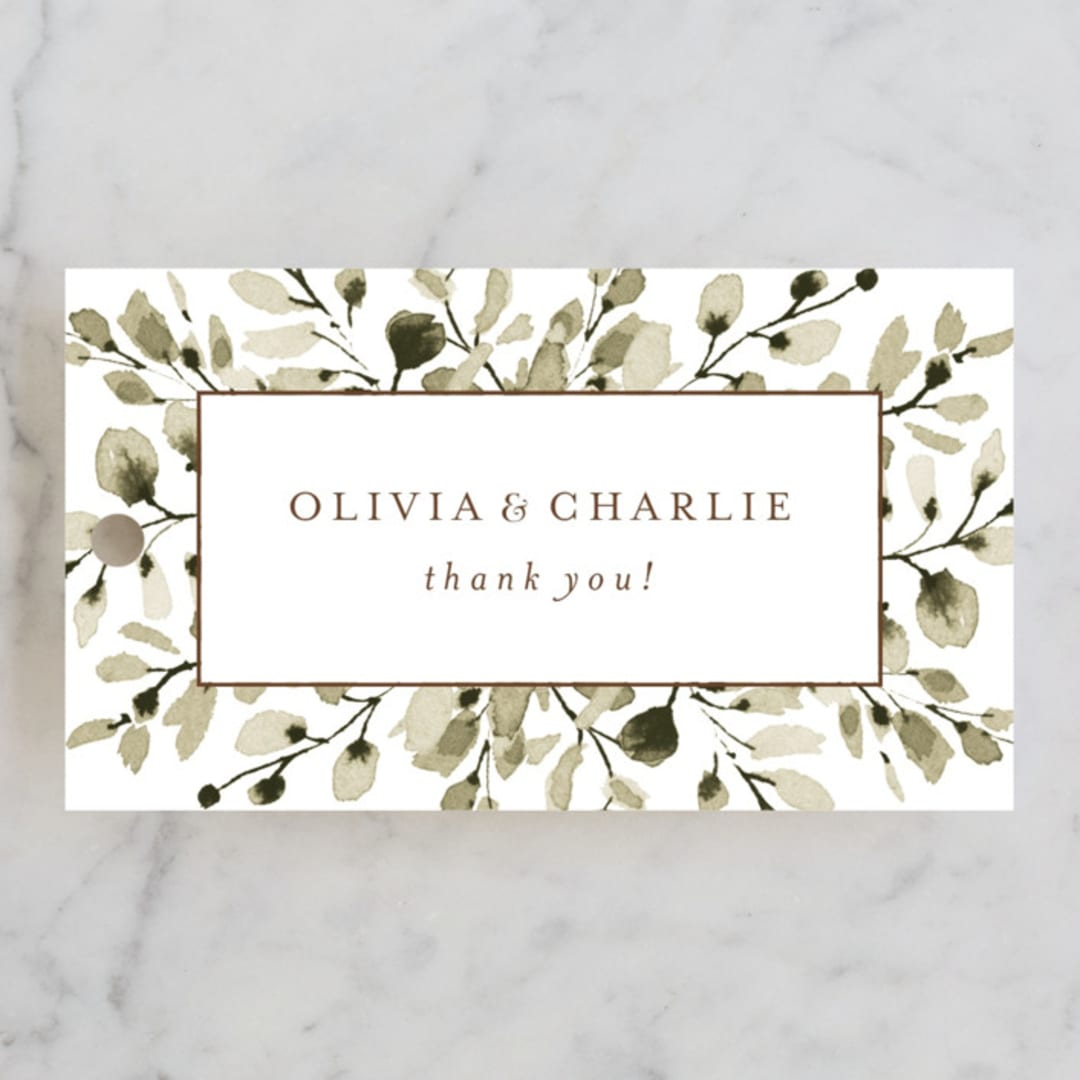 "Wedding Fields" - Wedding Favor Tags in Fern by Chris Griffith - Front
