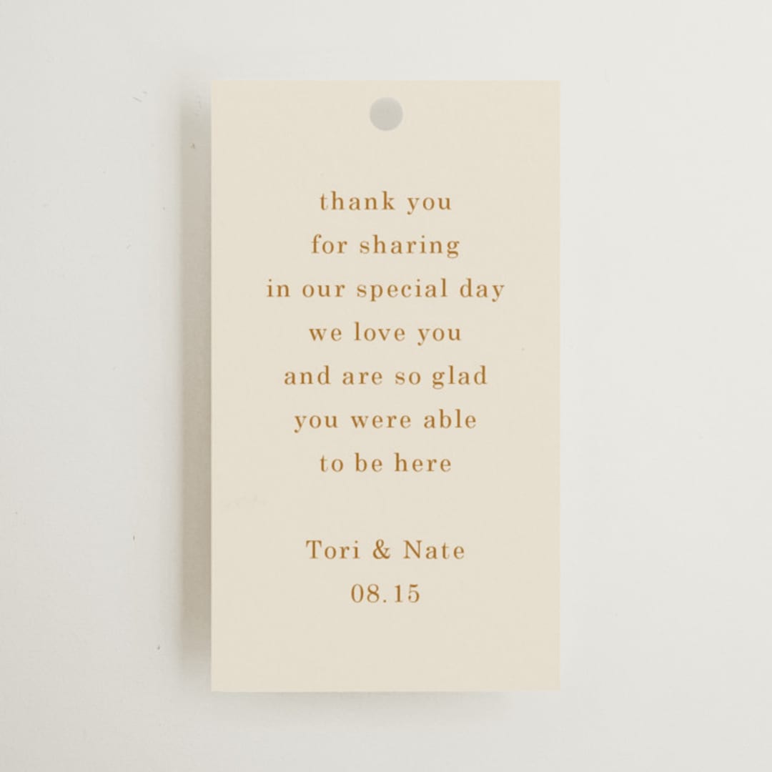 "Floral Type Arch" - Wedding Favor Tags in Cream by Baumbirdy - Front