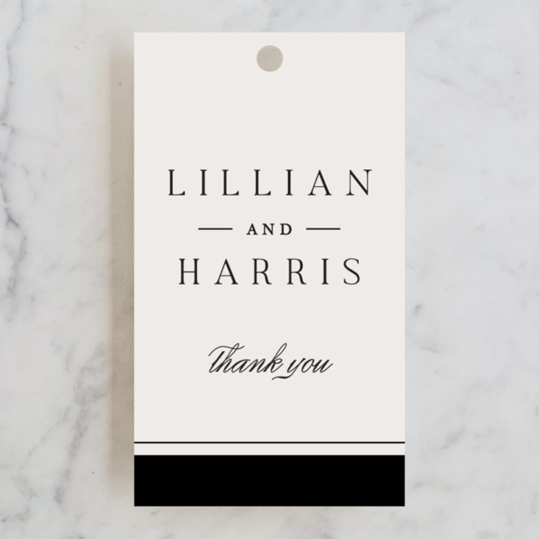 "Cambridge" - Wedding Favor Tags in Tuxedo by Amy Kross - Front