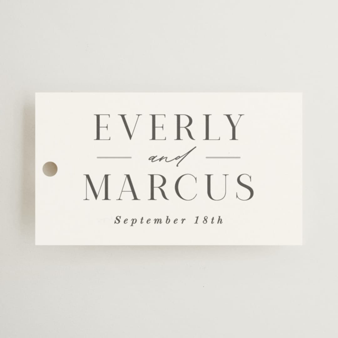 "Everly" - Wedding Favor Tags in Snow by Hooray Creative - Front