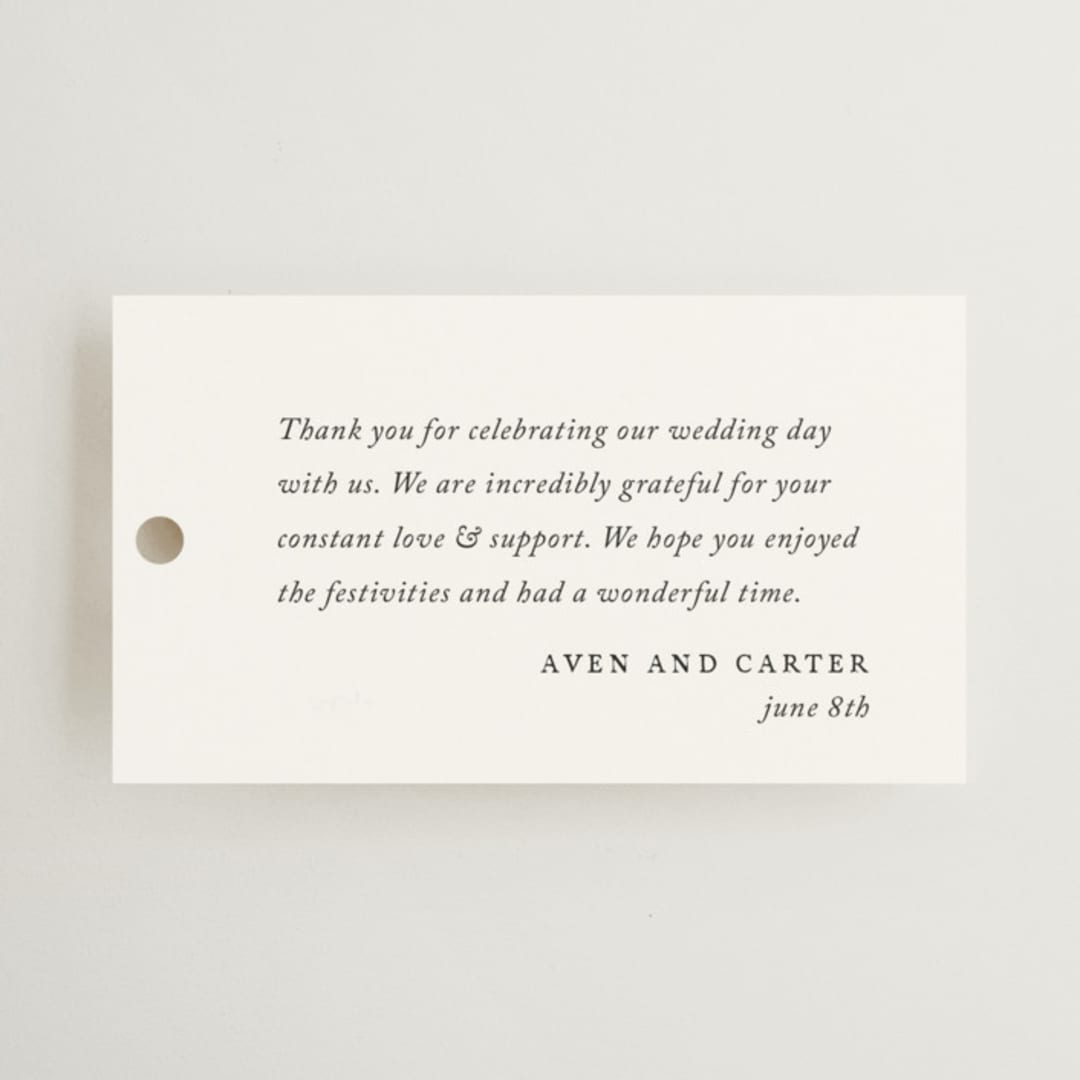 "Storybook" - Wedding Favor Tags in Ink by Jennifer Postorino - Front