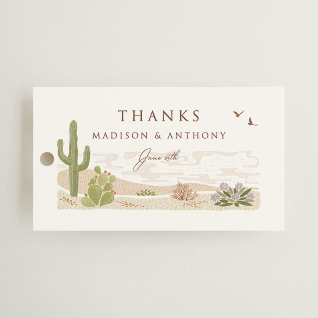 "Westward" - Wedding Favor Tags in Red Rock by Paper Sun Studio - Front