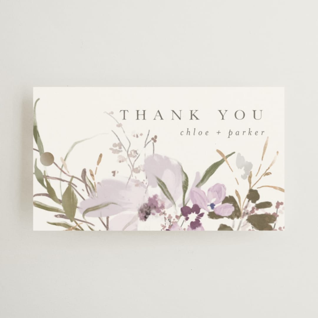 "Meadow Burst" - Wedding Favor Tags in Lilac by Grace Kreinbrink - Front