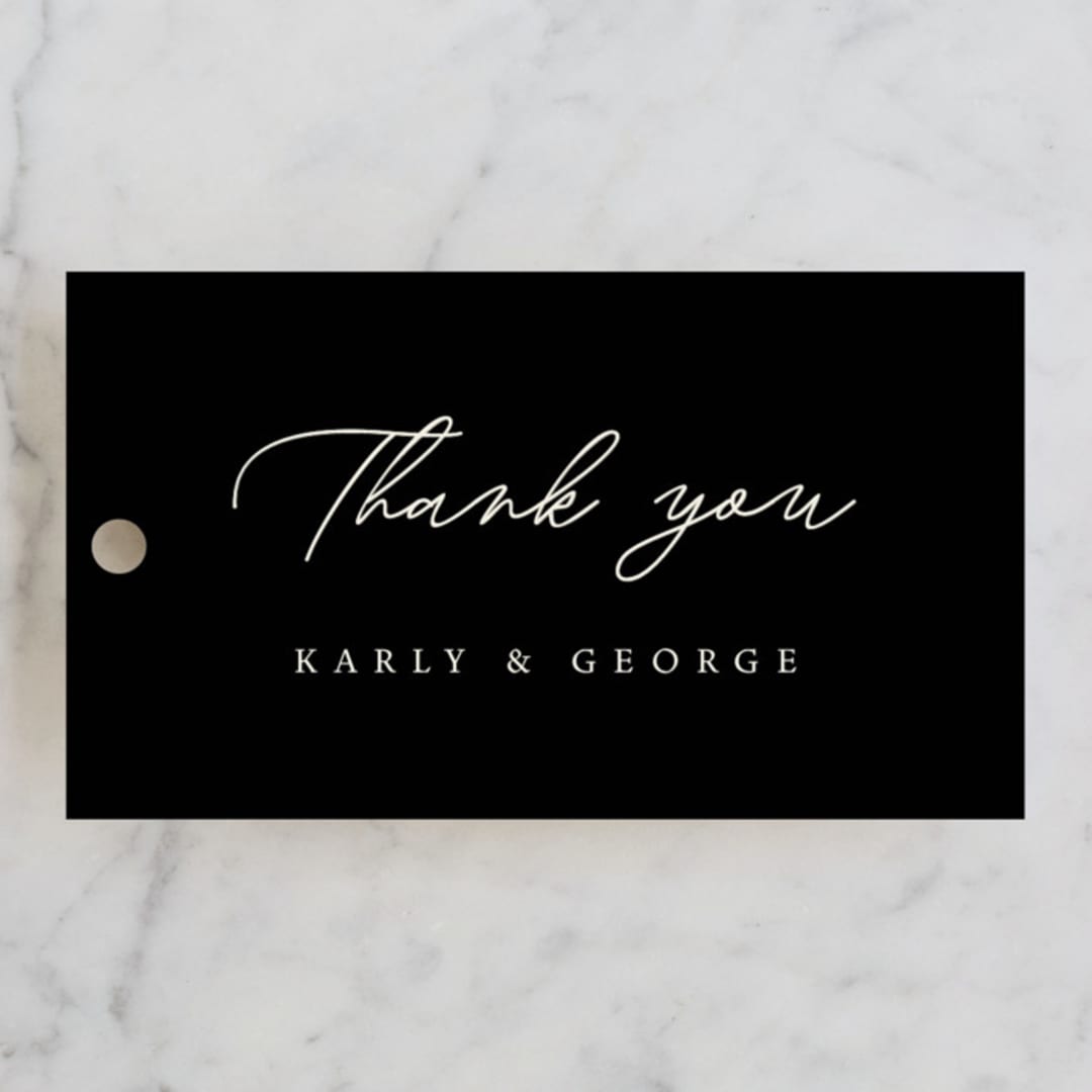"Garden Moonlight" - Wedding Favor Tags in Ink by Katherine Moynagh - Front