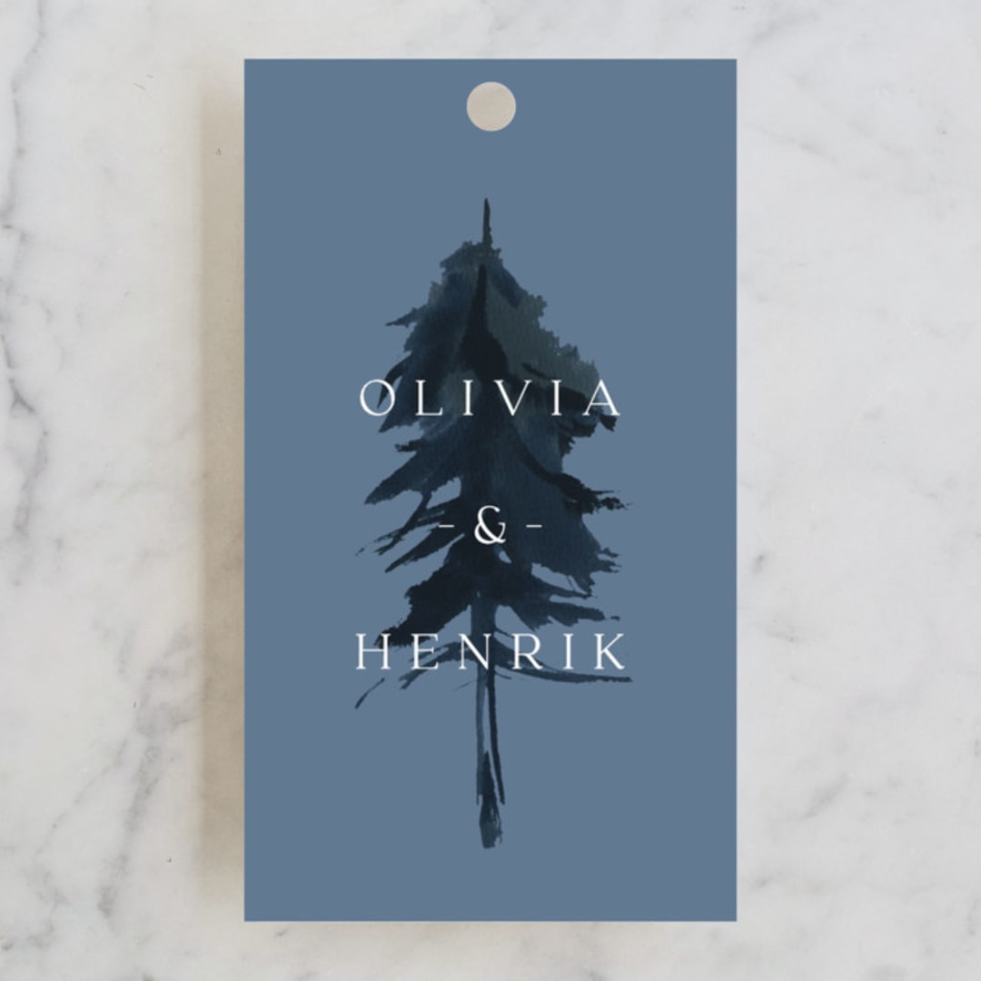 "Airy Mountain" - Wedding Favor Tags in Air by Janean Hinger - Front