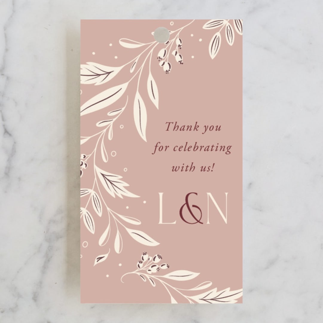 "Moment" - Wedding Favor Tags in Rose by Erin German - Front