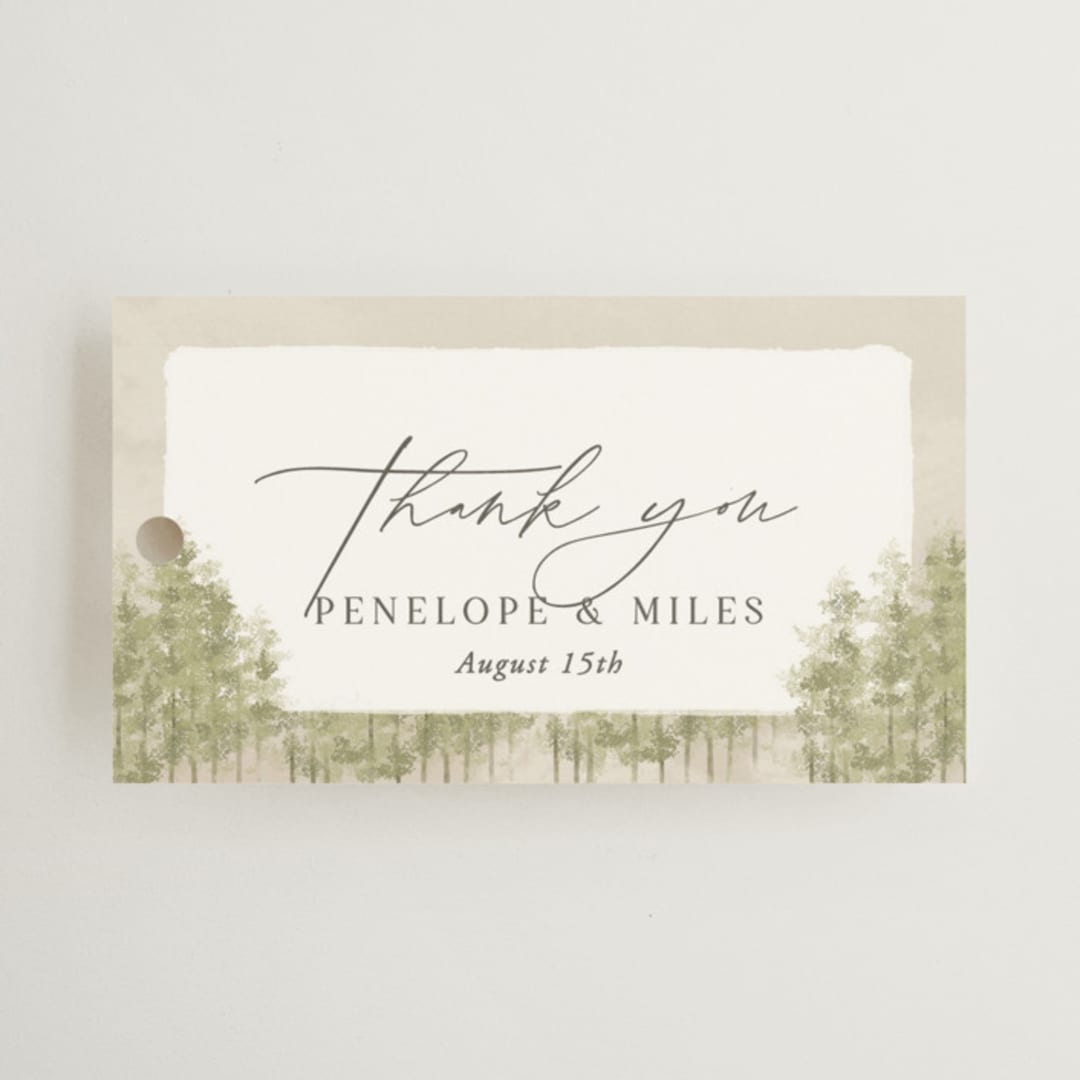 "Aspen" - Wedding Favor Tags in Lake by Robert and Stella - Front