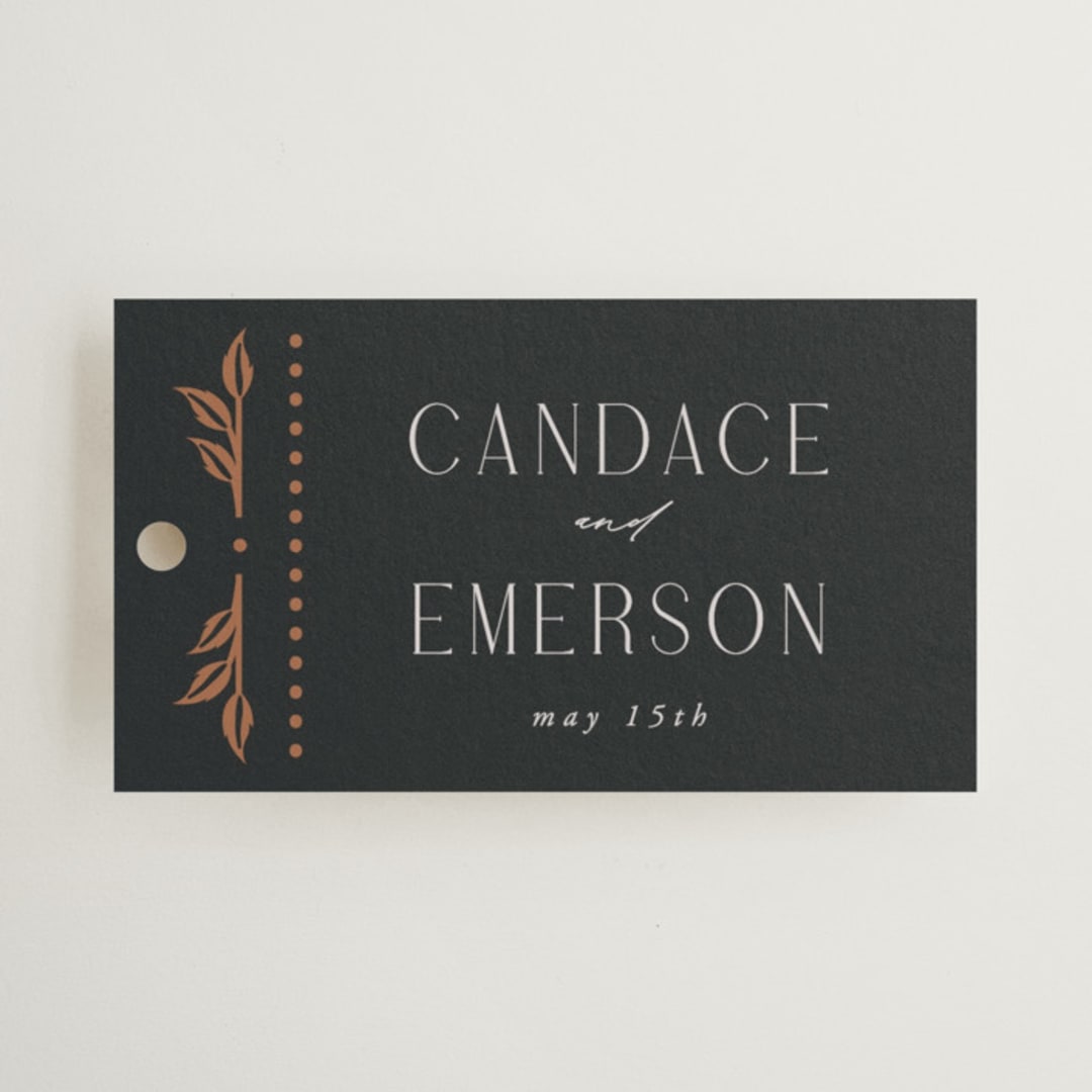 "Gilded nouveau frame" - Wedding Favor Tags in Onyx by Ana de Sousa - Front