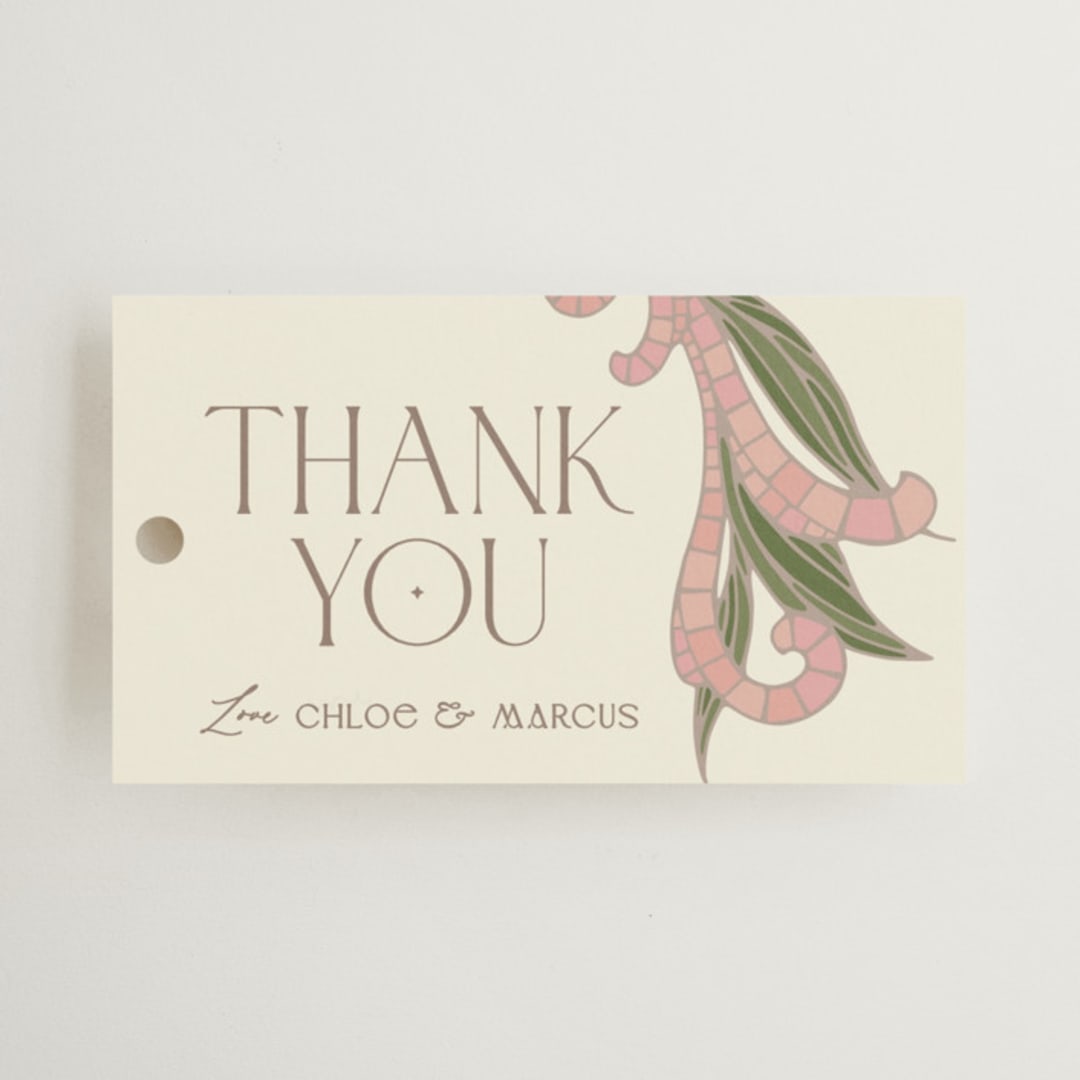 "1081" - Wedding Favor Tags in Blush by GeekInk Design - Front