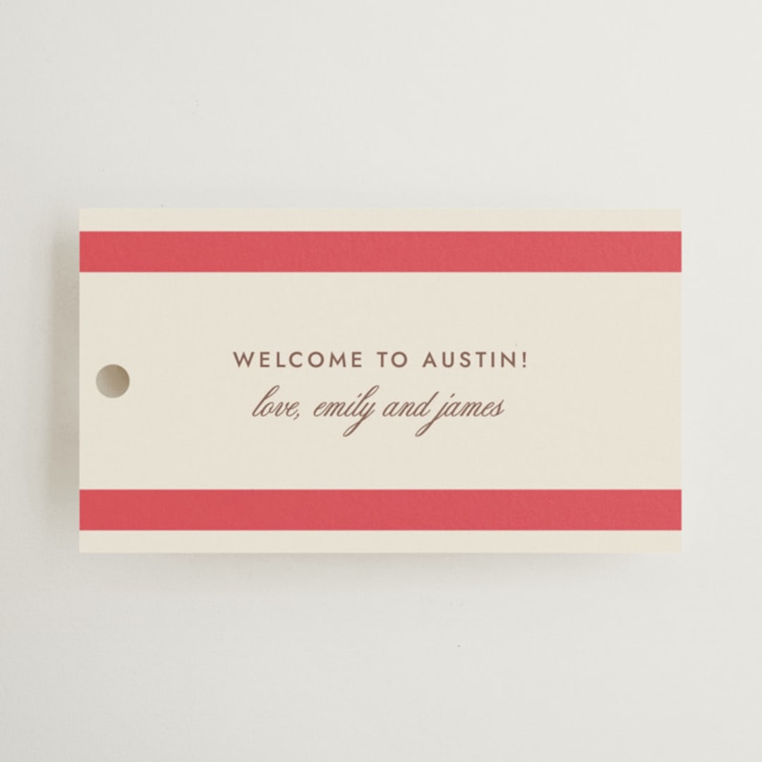 "Montauk" - Wedding Favor Tags in Berry by Megan Davis - Front