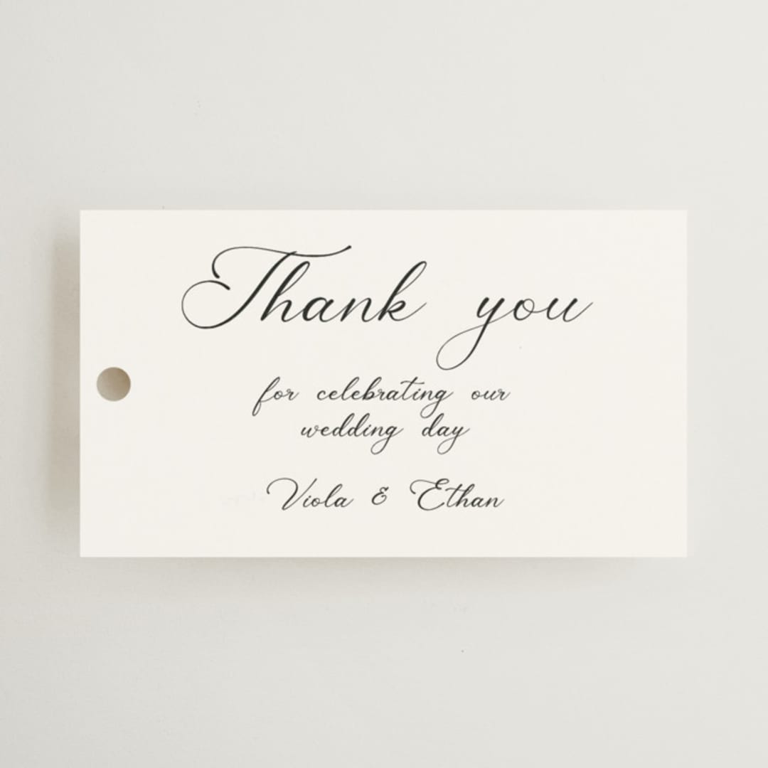 "Poem" - Wedding Favor Tags in Snow by Maja Cunningham - Front