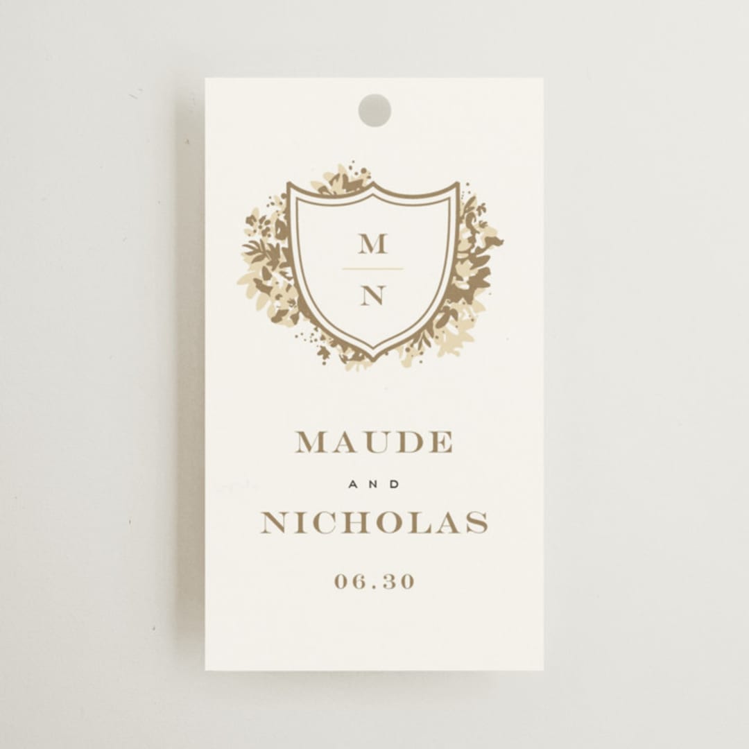 "Heritage" - Wedding Favor Tags in Honeysuckle by Leah Bisch - Front