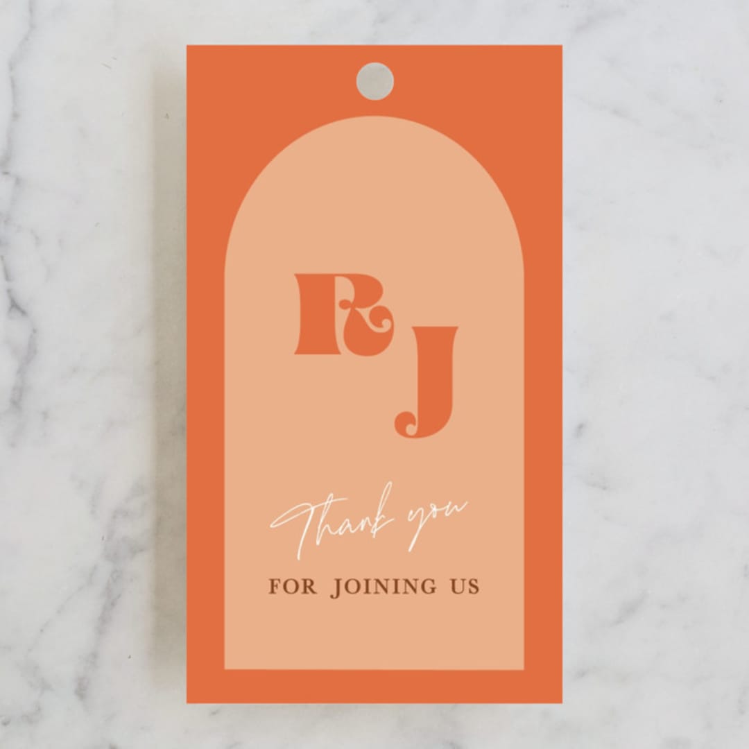 "rory" - Wedding Favor Tags in Rust by Alaina Cherup - Front